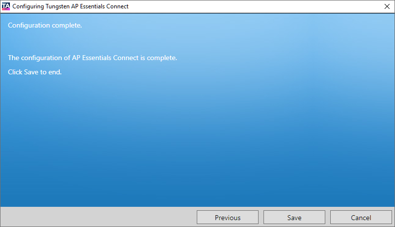 Configuration complete