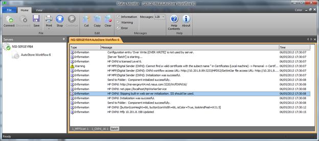 Sample Status Monitor for IIS