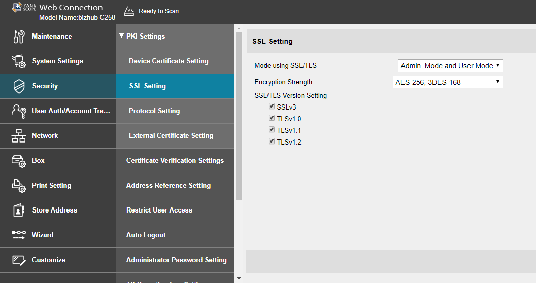 SSL/TLS information