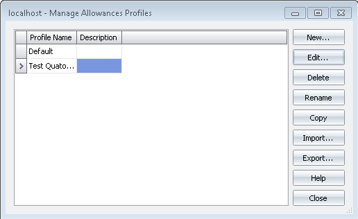 Manage Allowances Profiles