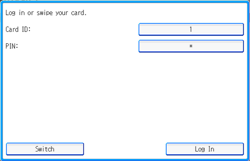 Equitrac card ID and PIN