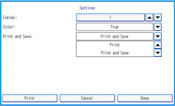 Equitrac Settings screen