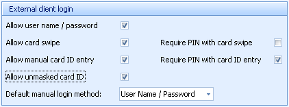 External client login options