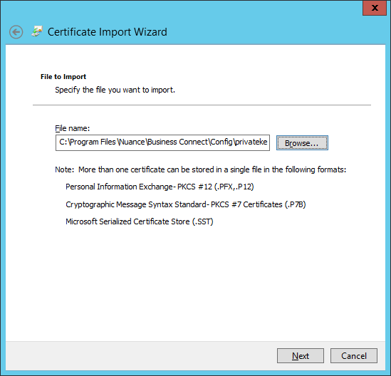 Certificate Import Wizard