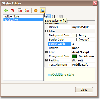 Store and restore style sheets