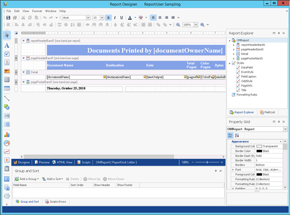 Learning about the Report Designer