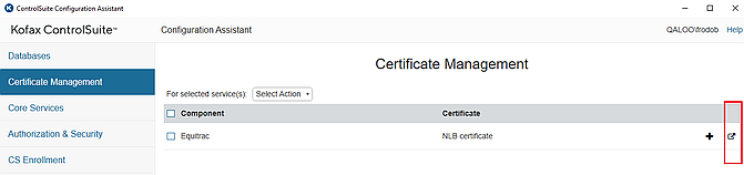 Import Certificate button