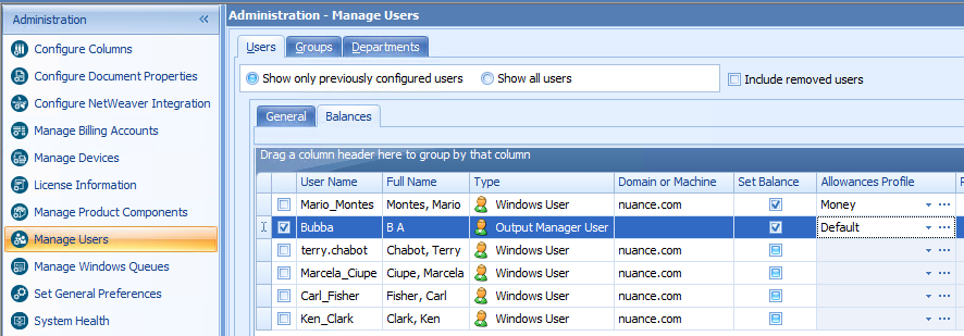 Administration - Manage Users