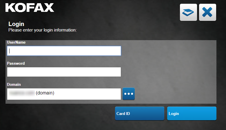 User domain and password entry