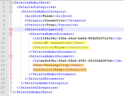 Define files for overwrite with True or False commands