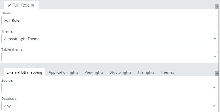External database mapping