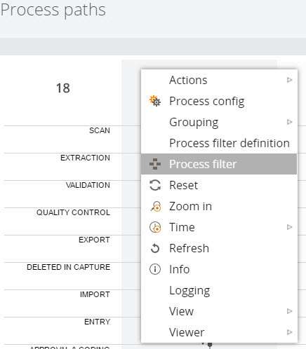 Process Paths report - additional options