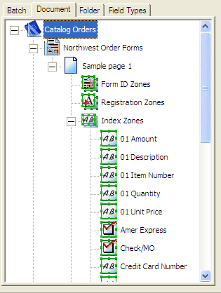 Document class tree view tab