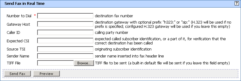 send fax in real time window send fax in real time window