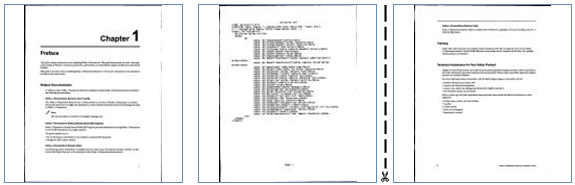 Linea tratteggiata visibile tra le pagine o tra le icone eDoc. Linea tratteggiata visibile tra le pagine o tra le icone eDoc.