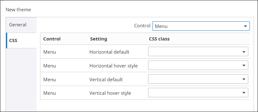 Menu styles Menu styles