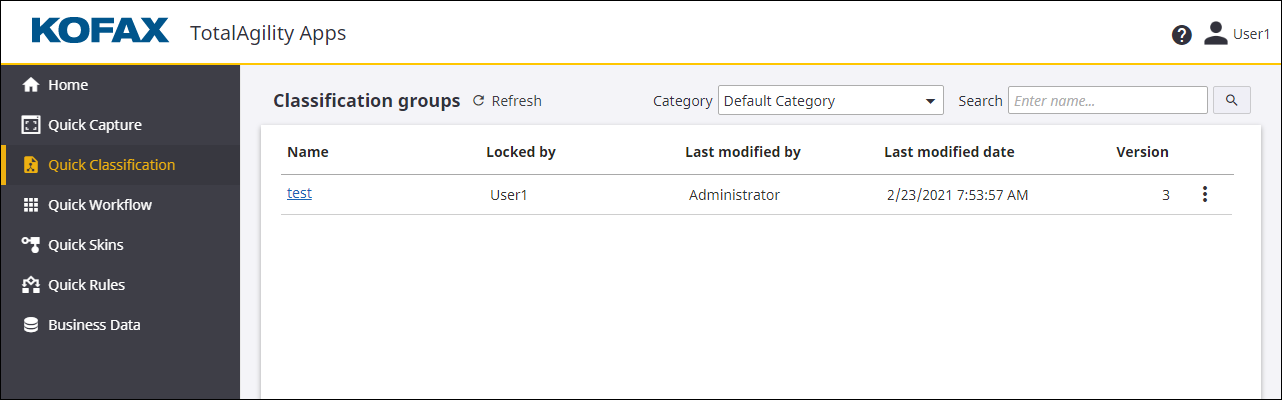 Quick Classification Home page Quick Classification Home page