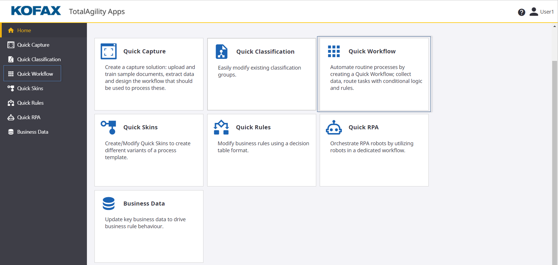 TotalAgility Quick Workflow