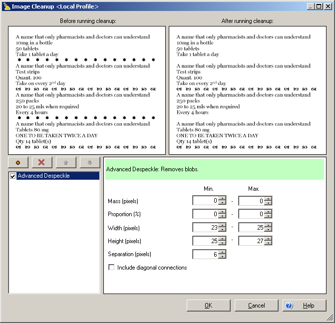 An image that shows how Advanced Despeckle can be used to remove a repeating star pattern.