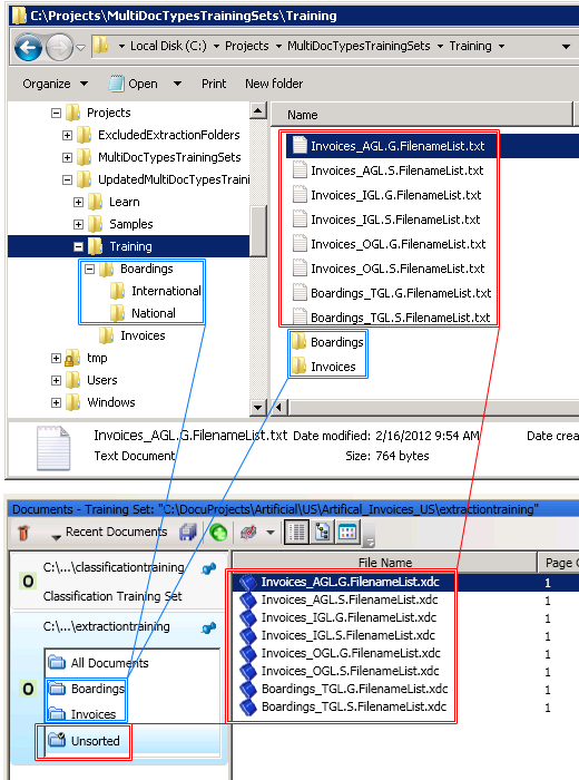 An image showing the old training layout vs. the new document set layout