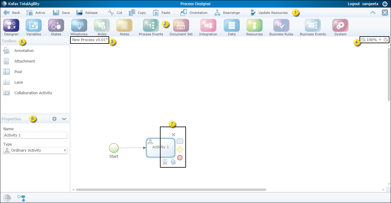 Process Designing Interface