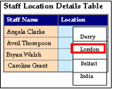 Drop-down in a Table