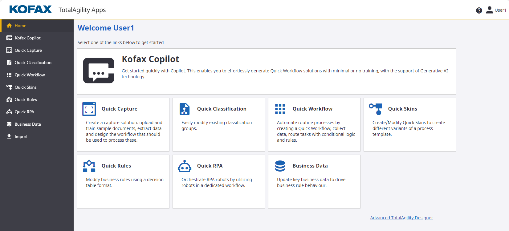 TotalAgility Quick Workflow