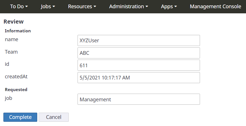Fields updated in review activity in workspace