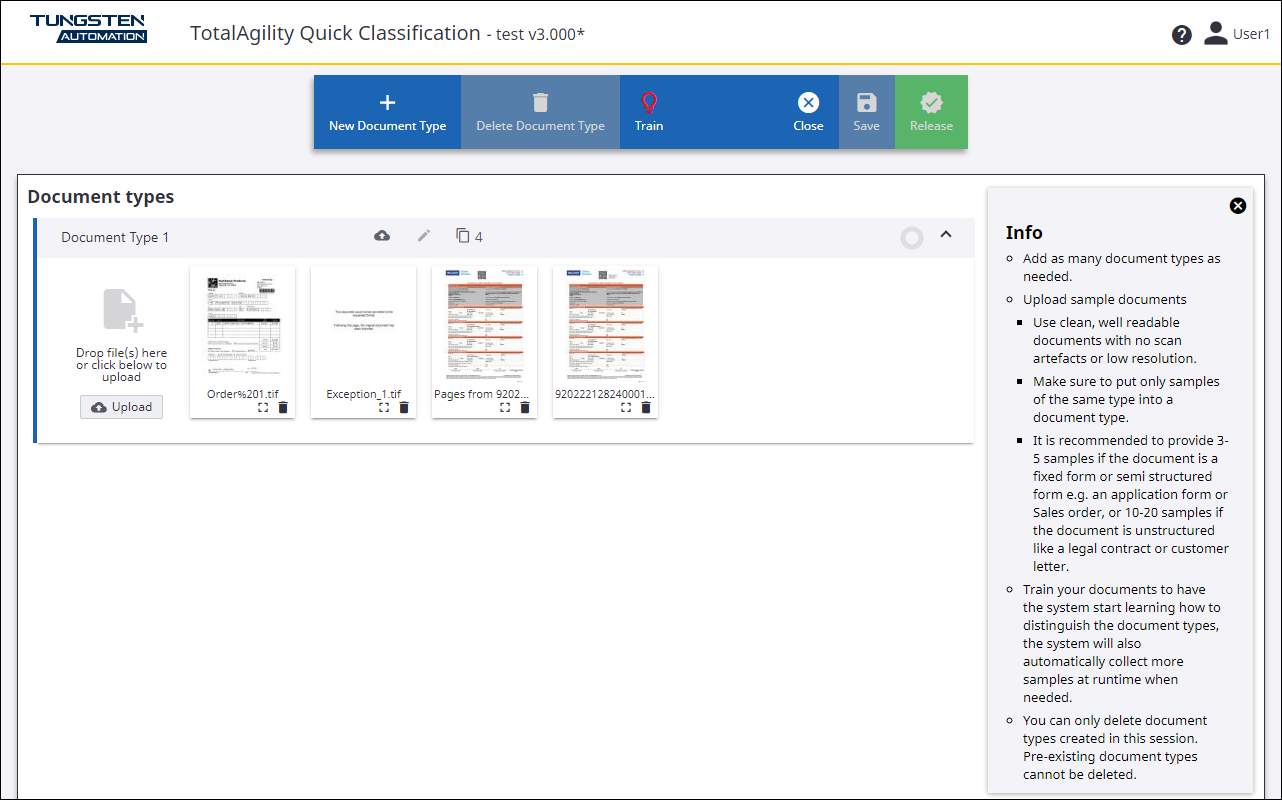 Quick Classification editor