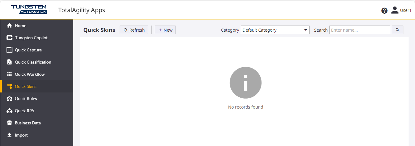 Quick Workflow Home page
