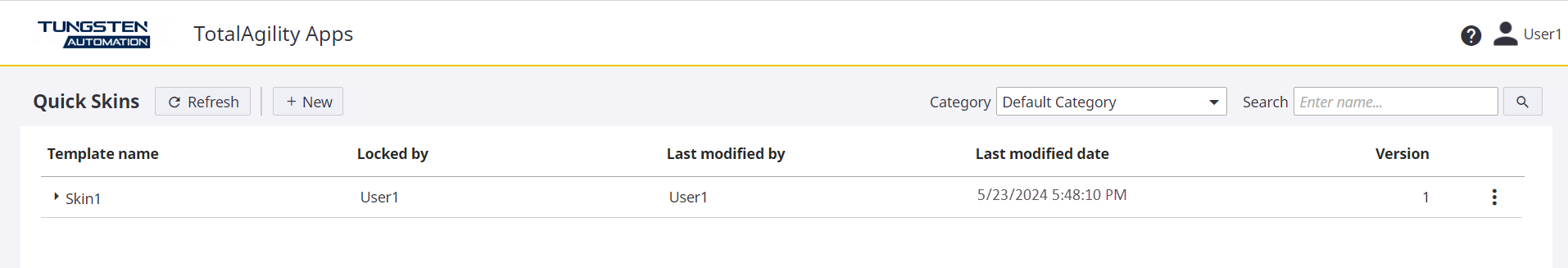 Quick Workflow Home page with existing data
