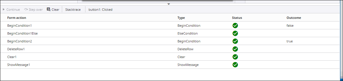Form debug condition Form debug condition