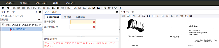 抽出検証で正しく表示されないフィールド 抽出検証で正しく表示されないフィールド