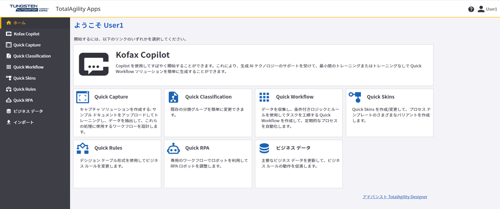 TotalAgility の Quick Skins TotalAgility の Quick Skins