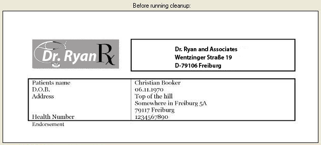 An image that shows a box before it is removed from a document using Advanced Despeckle. An image that shows a box before it is removed from a document using Advanced Despeckle.