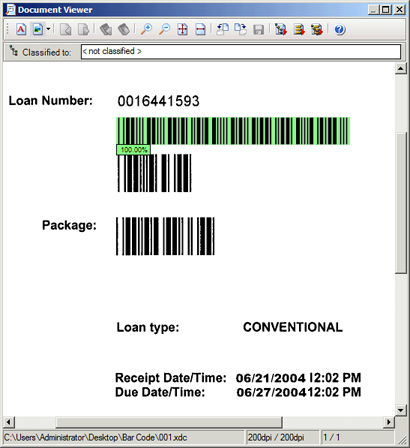 Image showing multiple bar code confidences with restricted length Image showing multiple bar code confidences with restricted length
