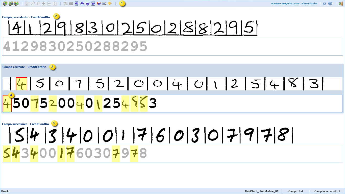 Immagine della visualizzazione iniziale dell'interfaccia utente di Thin Client Correction.