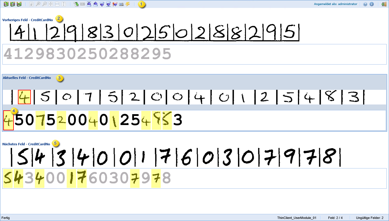 Das Startfenster der Thin Client Correction-Benutzeroberfläche.