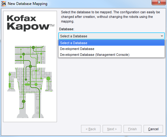 Mapping a database in the Design Studio