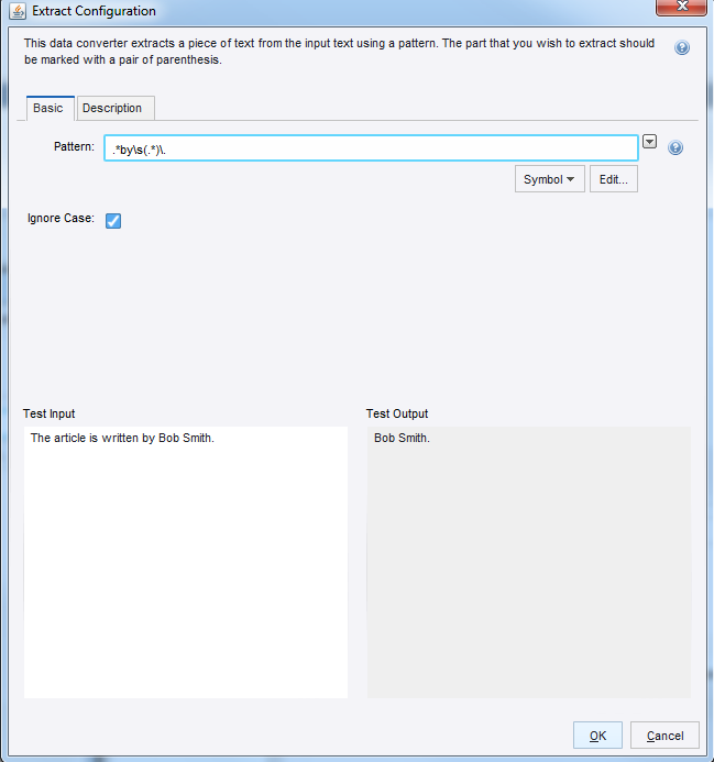 Extract configuration