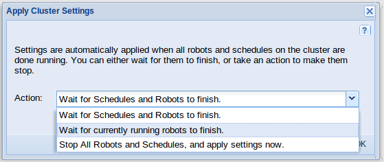 Applying cluster settings