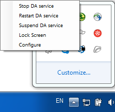 Device automation service menu