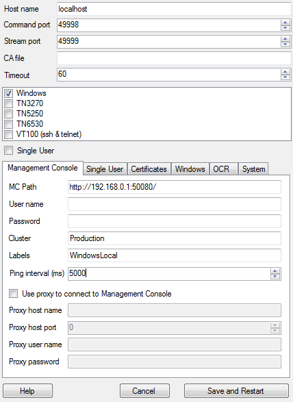 Device automation service configuration dialog box