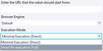 Smart Re-execution mode when creating a new robot