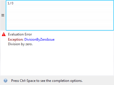 Devide by zero error in the Expression Editor
