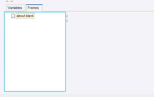 Frames view in the design mode