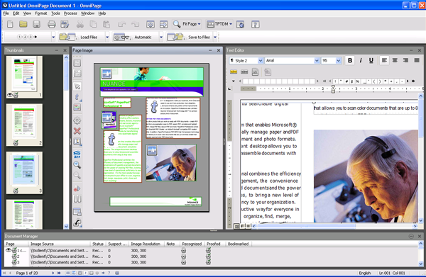 The OmniPage Desktop