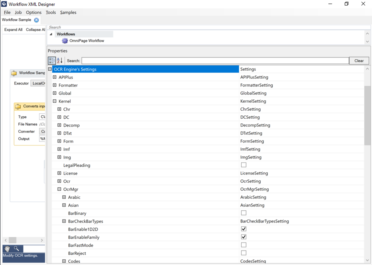 Settings dialog box Settings dialog box