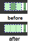 Before and after states of cell merging Before and after states of cell merging