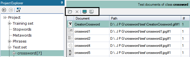 Test set documents Test set documents